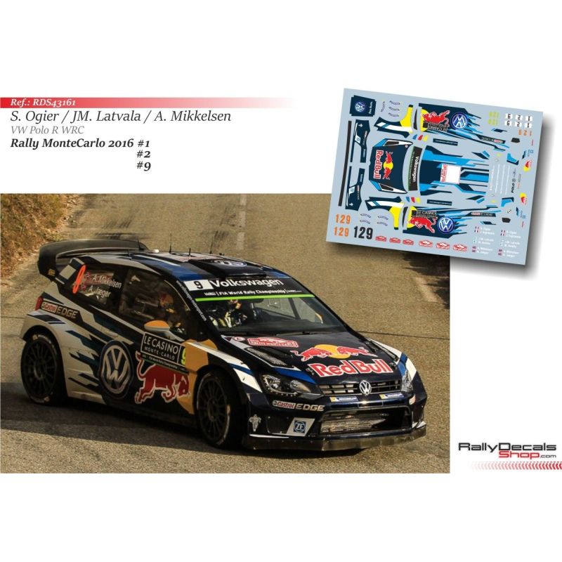 Ogier - Latvala - Mikkelsen - VW Polo WRC - Rally Montecarlo 2016