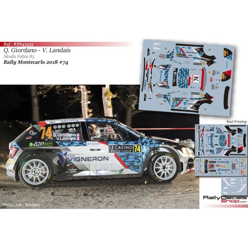 Quentin Giordano - Skoda Fabia R5 - Rally Montecarlo 2018