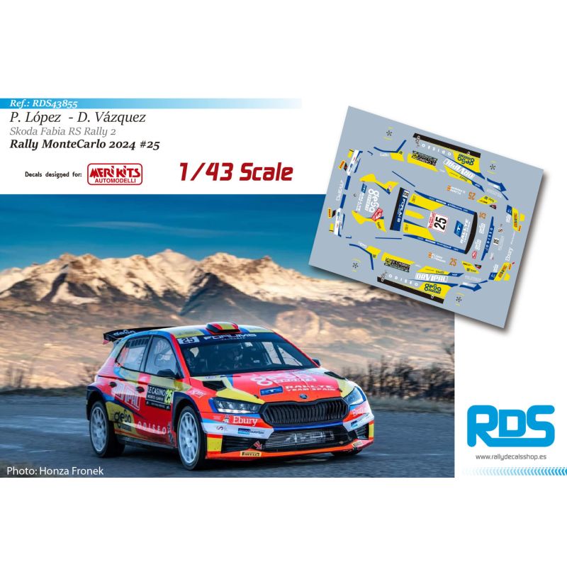 Pepe López - Škoda Fabia RS Rally 2 - Rally MonteCarlo 2024