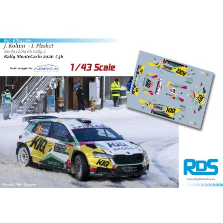 Jaroslaw Koltun - Skoda Fabia RS Rally2 - Rally MonteCarlo 2026
